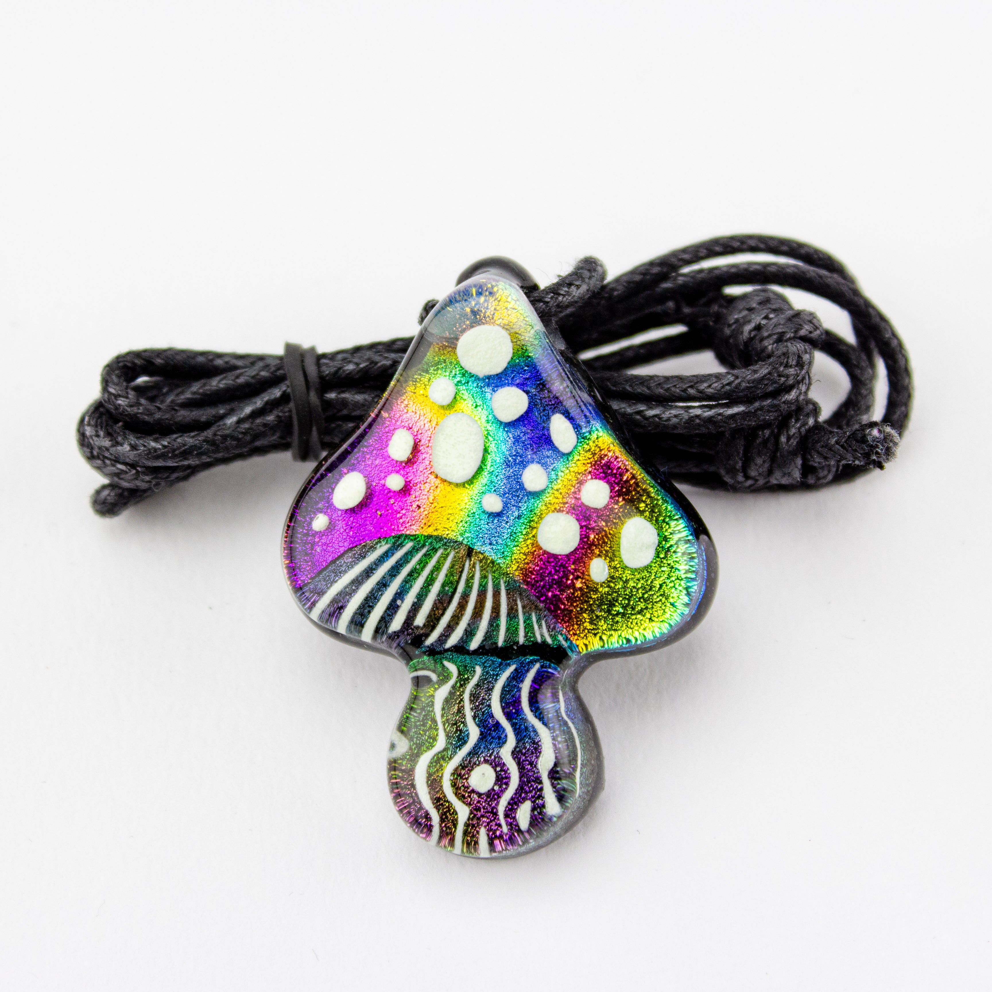 Darkevitrum Glass Dichro Mushroom Pendant #DRK038 - Planet Caravan
